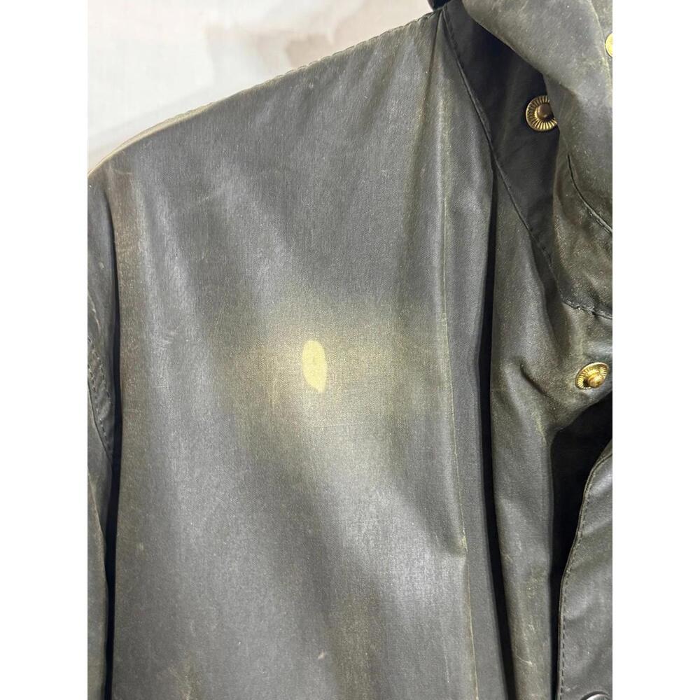 Barbour Vintage A200 Border Wax Jacket C38 Small Sage Green Country England - Picture 13 of 15